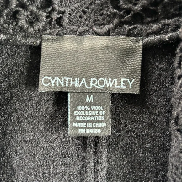 Cynthia Rowley Lace Collar Black Wool Jacket - Picture 7 of 12